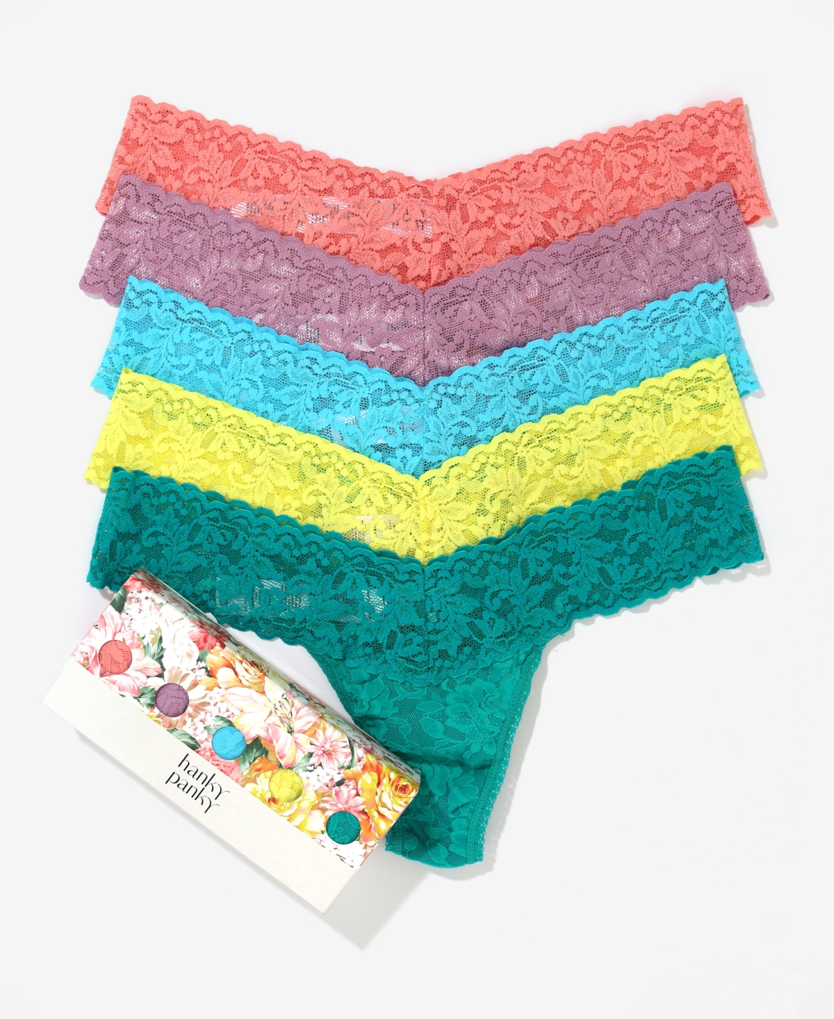 Hanky Panky Signature Lace Low Rise Thong Fashion 5-pack In Balp/wlpu
