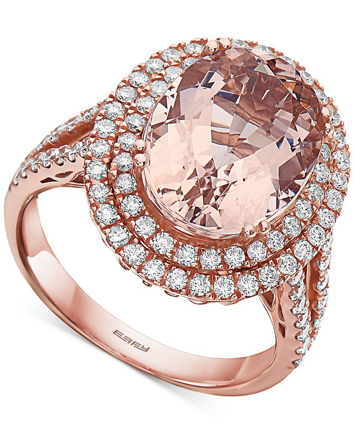 EFFY Collection EFFY® Morganite (6-1/10 ct. t.w.) & Diamond (7/8 ct. t ...