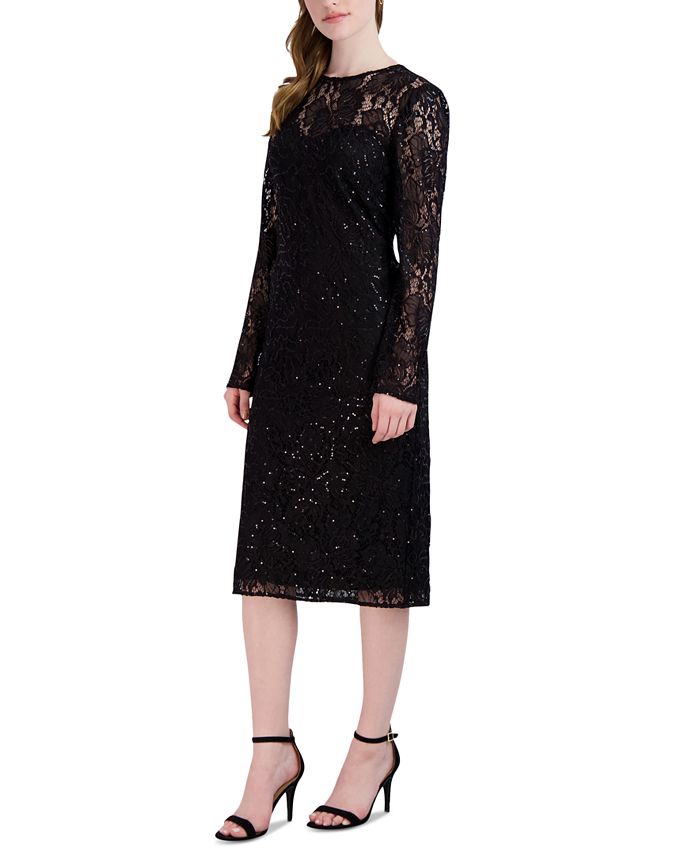 Donna Ricco Women's Sequined Lace Sheath Dress - Macy's