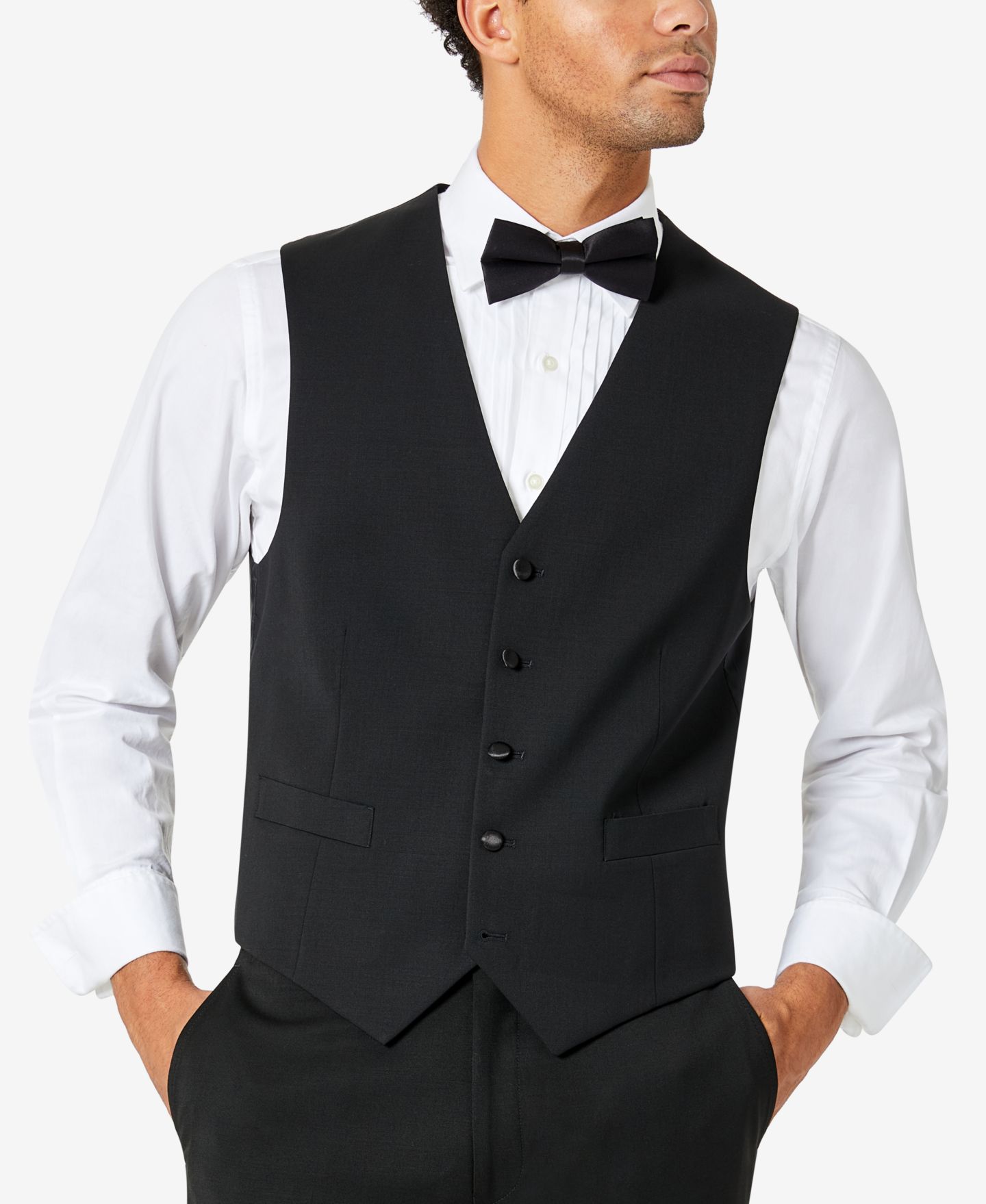 Мужской жилет Tommy Hilfiger Modern-Fit Flex Stretch Tuxedo Vest, цвет: Чёрный — фото 1