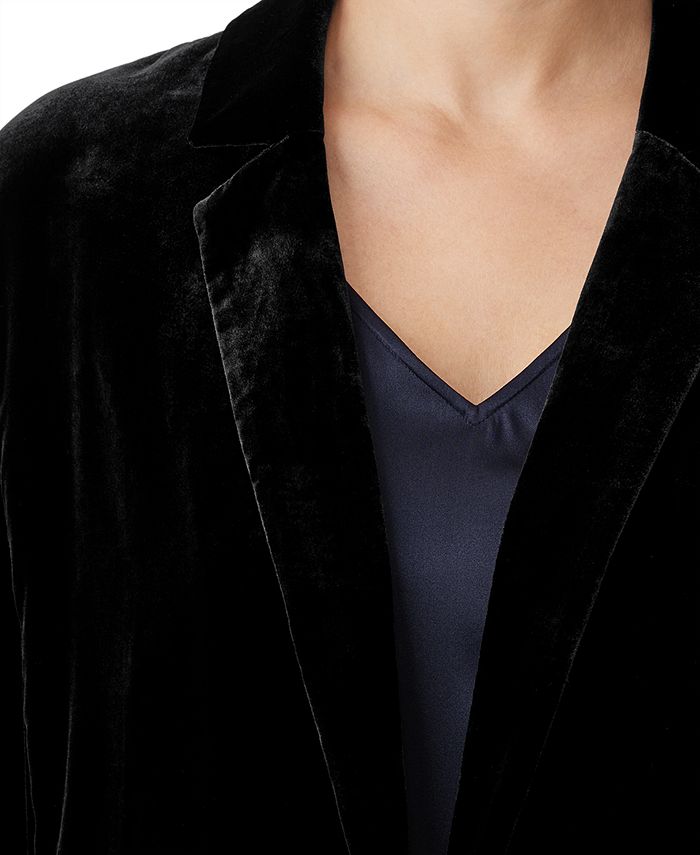 Eileen Fisher Women s Notch Lapel Silk Velvet Blazer Macy s