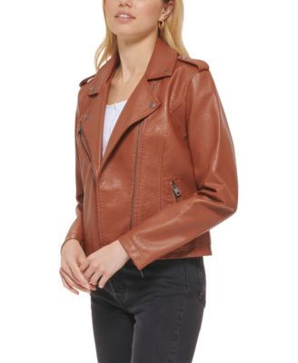 Women's Classic Faux Leather Asymmetrical Moto Jacket