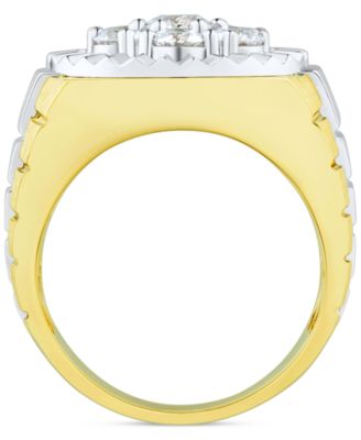 Men's Lab Grown Diamond Cluster Ring (2 ct. t.w.) in 10k Two-Tone Gold
