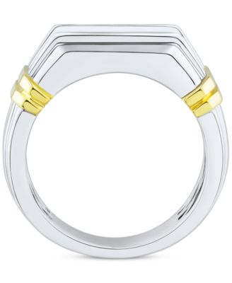 Men's Lab Grown Diamond Horizontal Five Stone Ring (1-1/2 ct. t.w.) in 10k Two-Tone Gold