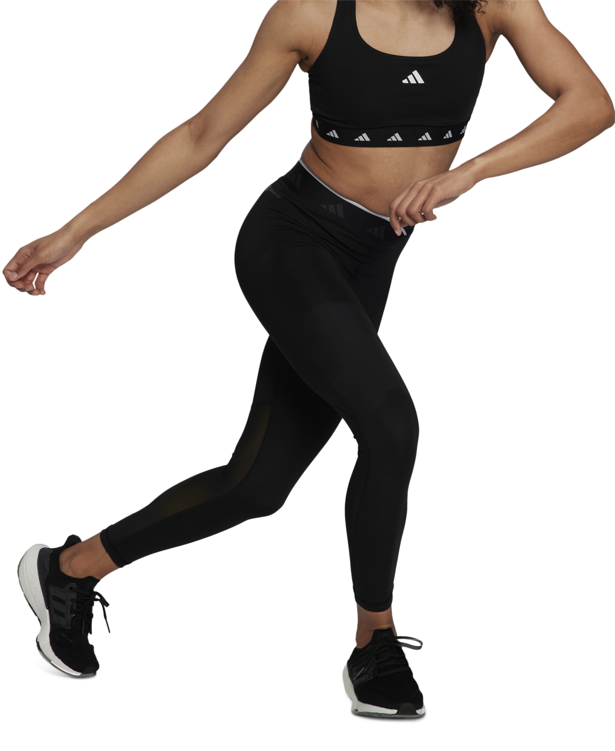 Adidas Originals Women's Active Techfit V-shaped Elastic Leggings In Black