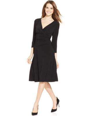 Nine West - Three-Quarter-Sleeve Ruched Dress