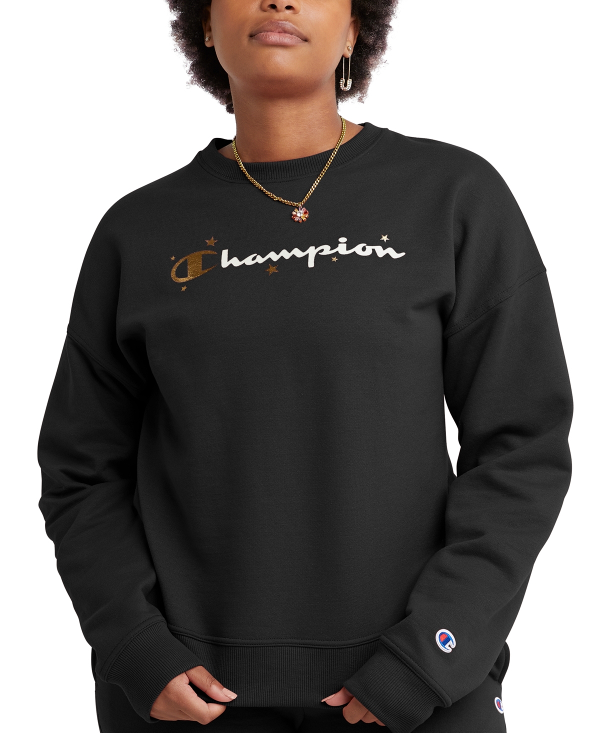  Champion Women's Star Logo Powerblend Crewneck Sweatshirt