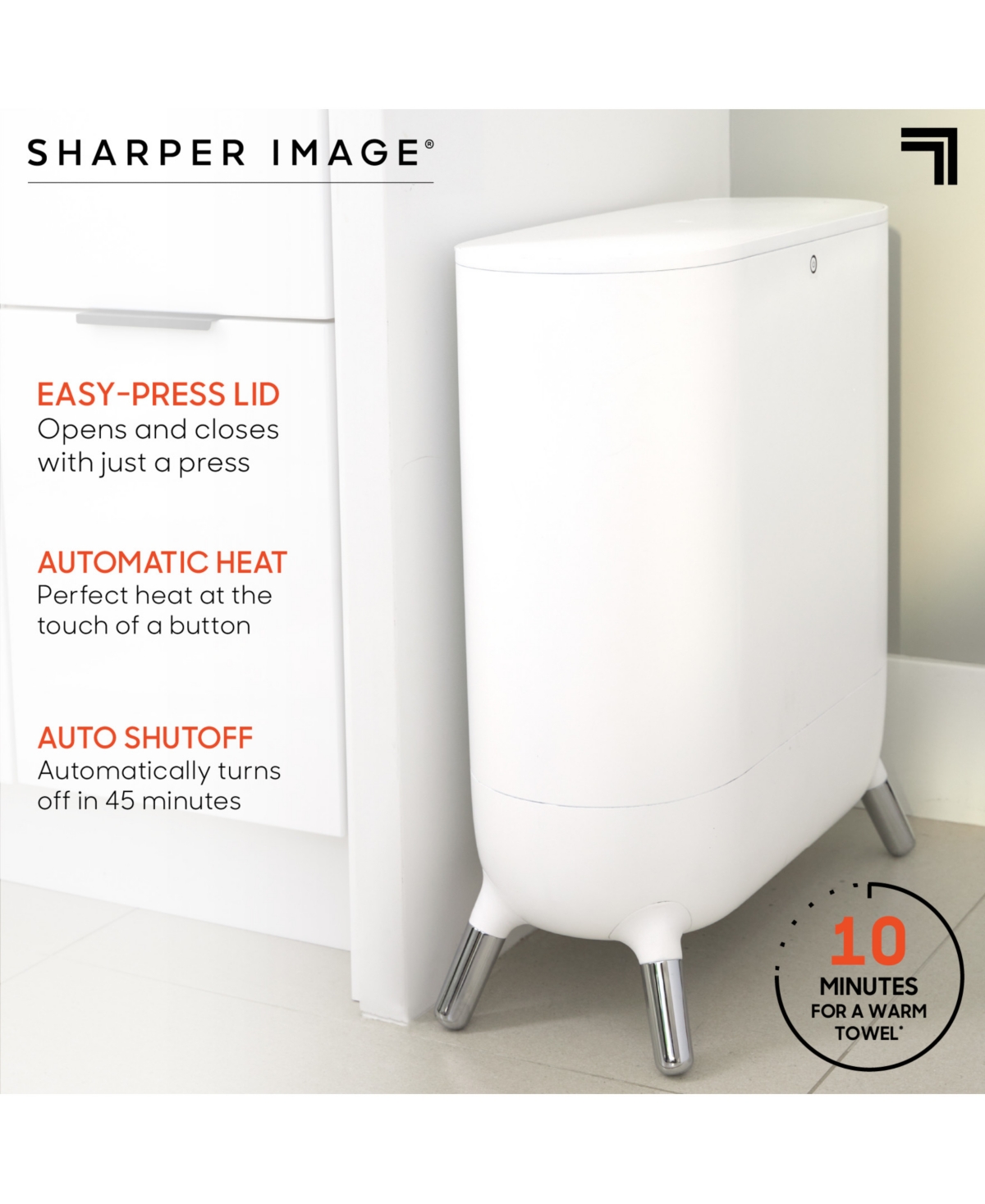 Shop Sharper Image Spastudio Automatic Towel Warmer In White