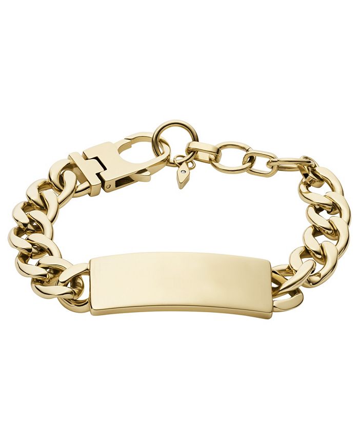 Fossil Lane Goldtone Stainless Steel ID Bracelet Macy's