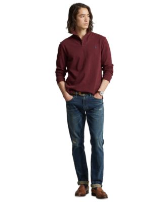 Men's Classic Fit Long Sleeve Mesh Polo