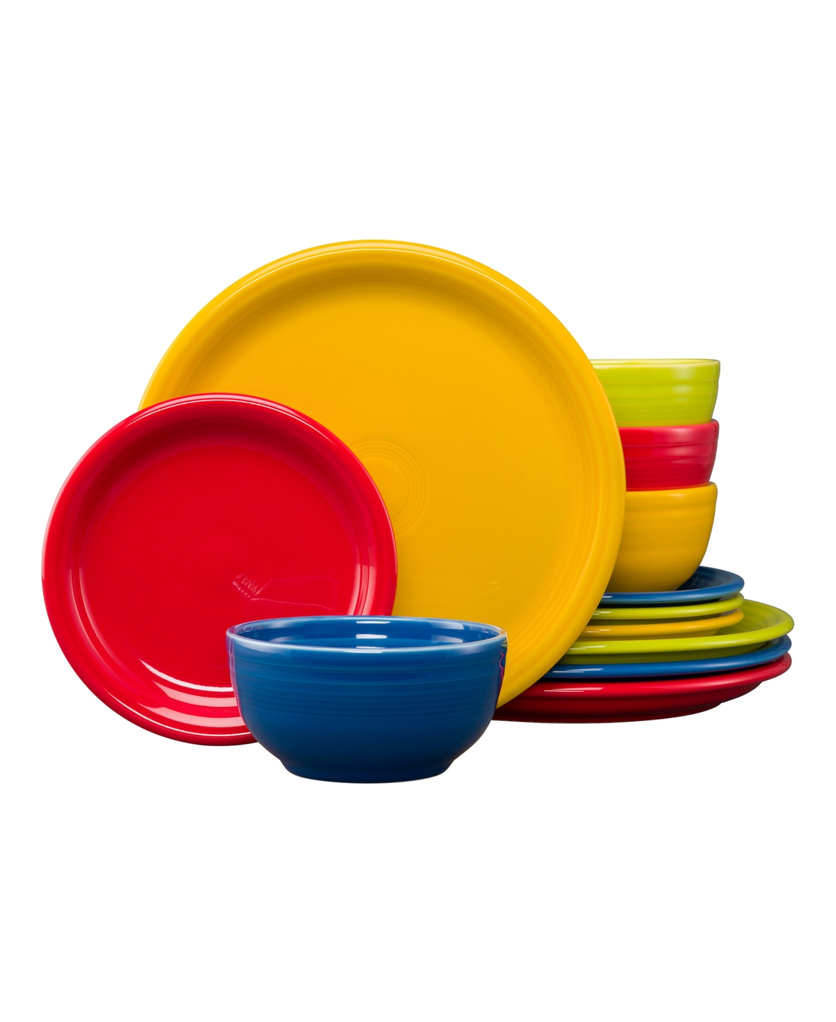 Mixed Bright Colors Bistro 12-Pc. Dinnerware Set, Service for 4 - Mixed Bright Colors