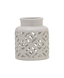 6.5" Quadrefoil Pierced Ceramic Vase