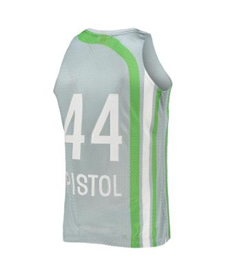 Men's Pete Maravich Silver Atlanta Hawks 75th Anniversary 1971-72 Hardwood Classics Swingman Jersey