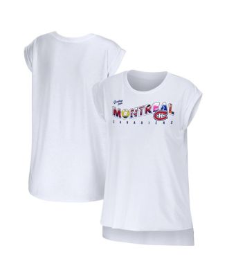 Women's White Montreal Canadiens Greetings From Muscle T-shirt