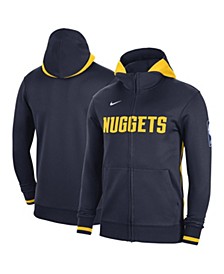 Men's Navy Denver Nuggets Authentic Showtime Performance Full-Zip Hoodie