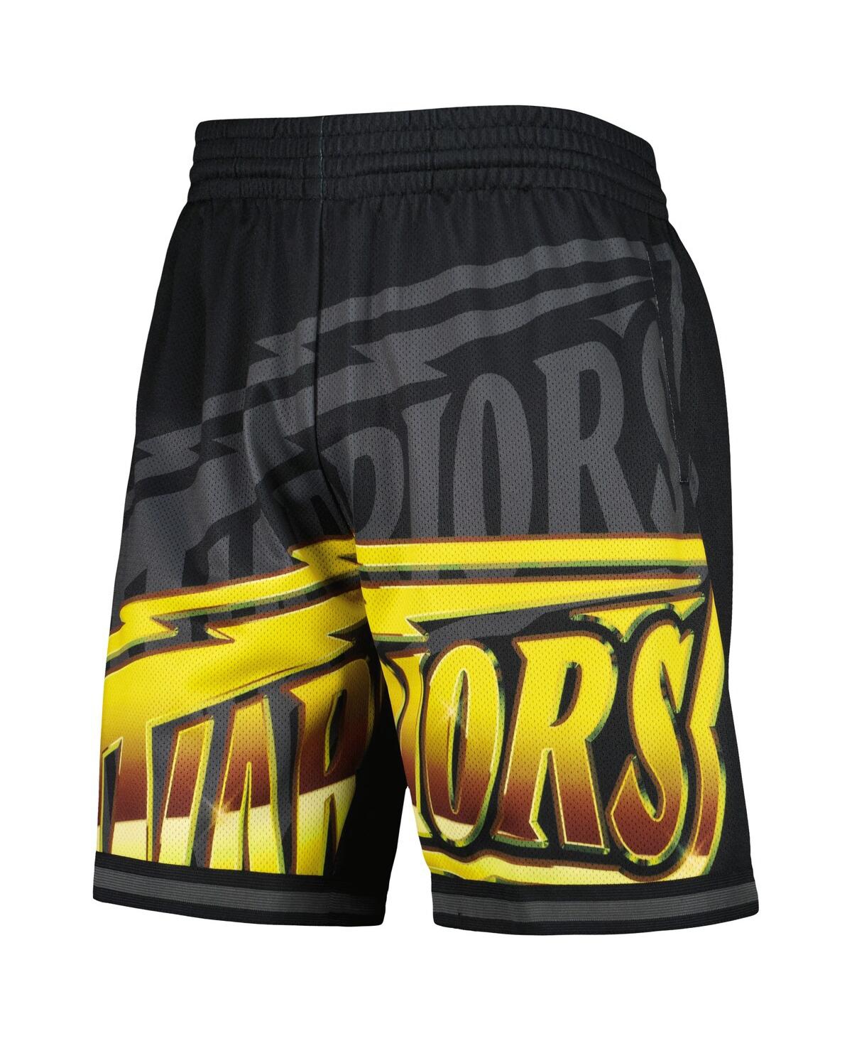 Mitchell & Ness Men's  Black Golden State Warriors Big Face 4.0 Fashion Shorts In Black