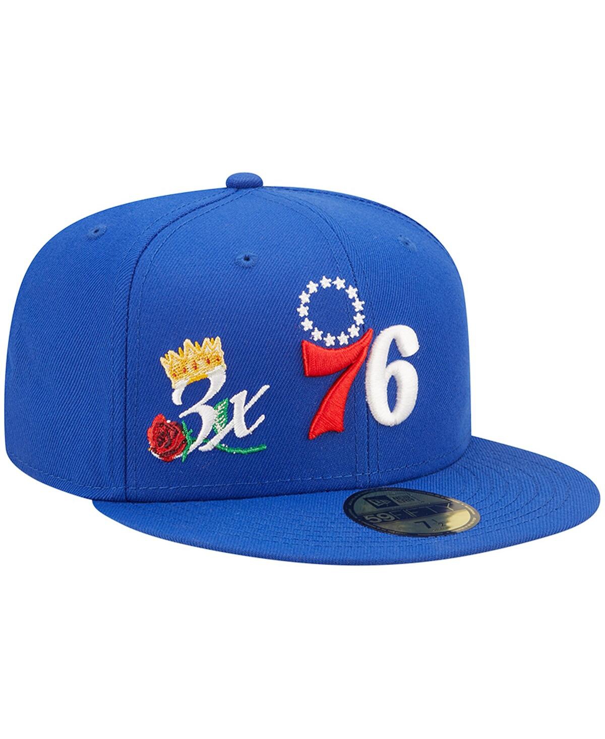 Men's New EraPhiladelphia 76ers 3x Nba Finals Champions Crown 59FIFTY Fitted Hat - Royal