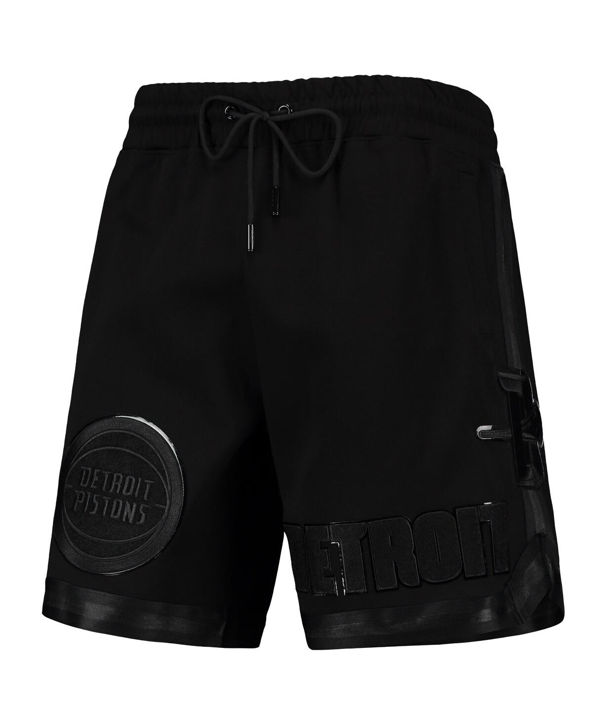 Shop Pro Standard Men's  Detroit Pistons Triple Black Gloss Shorts