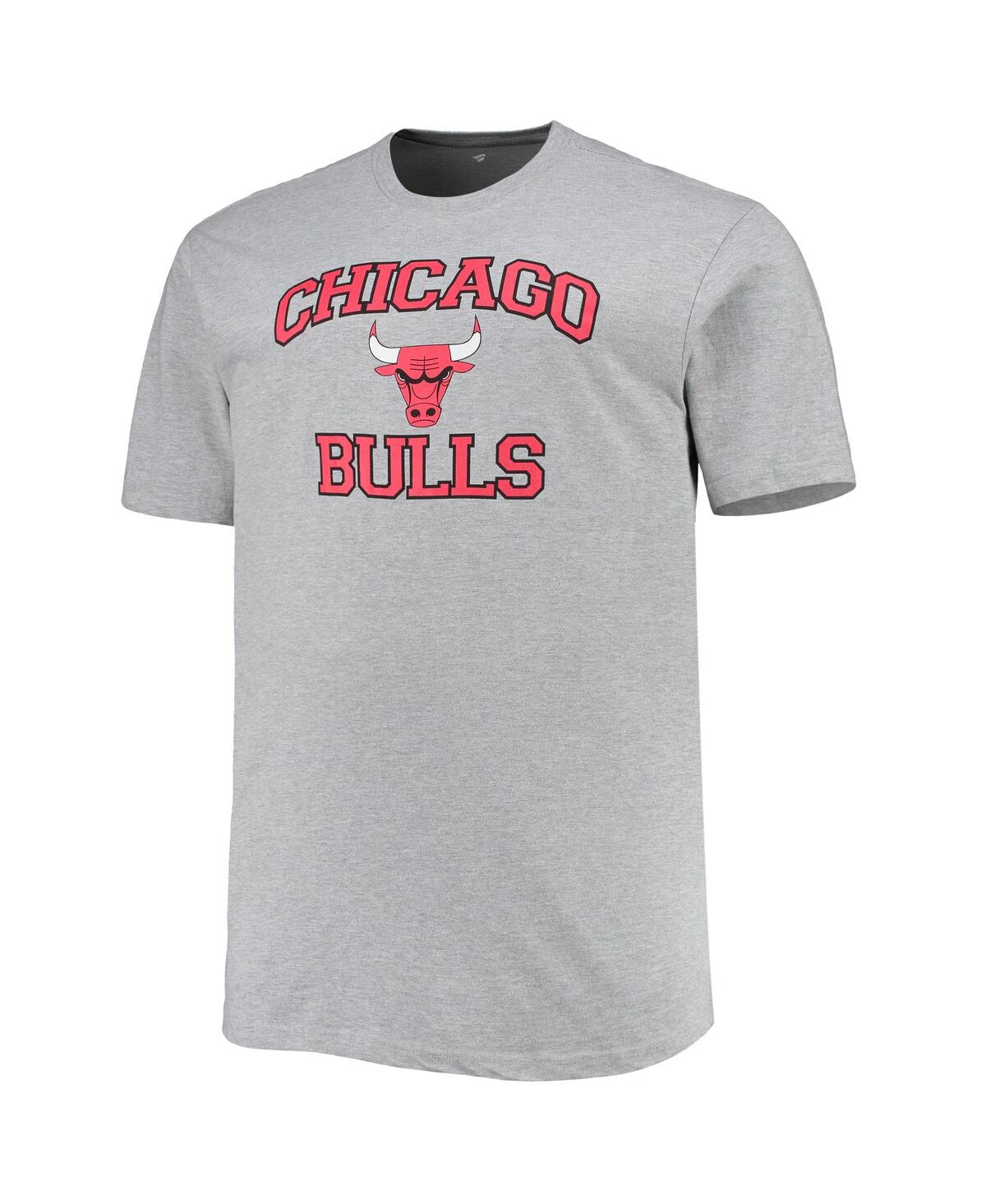 Profile Men's Heathered Gray Chicago Bulls Big And Tall Heart And Soul T-shirt In Heathered Gray