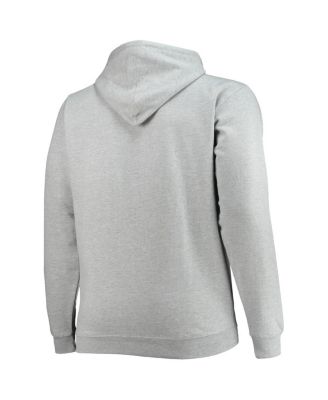 Men's Heathered Gray Atlanta Hawks Big and Tall Heart and Soul Pullover Hoodie