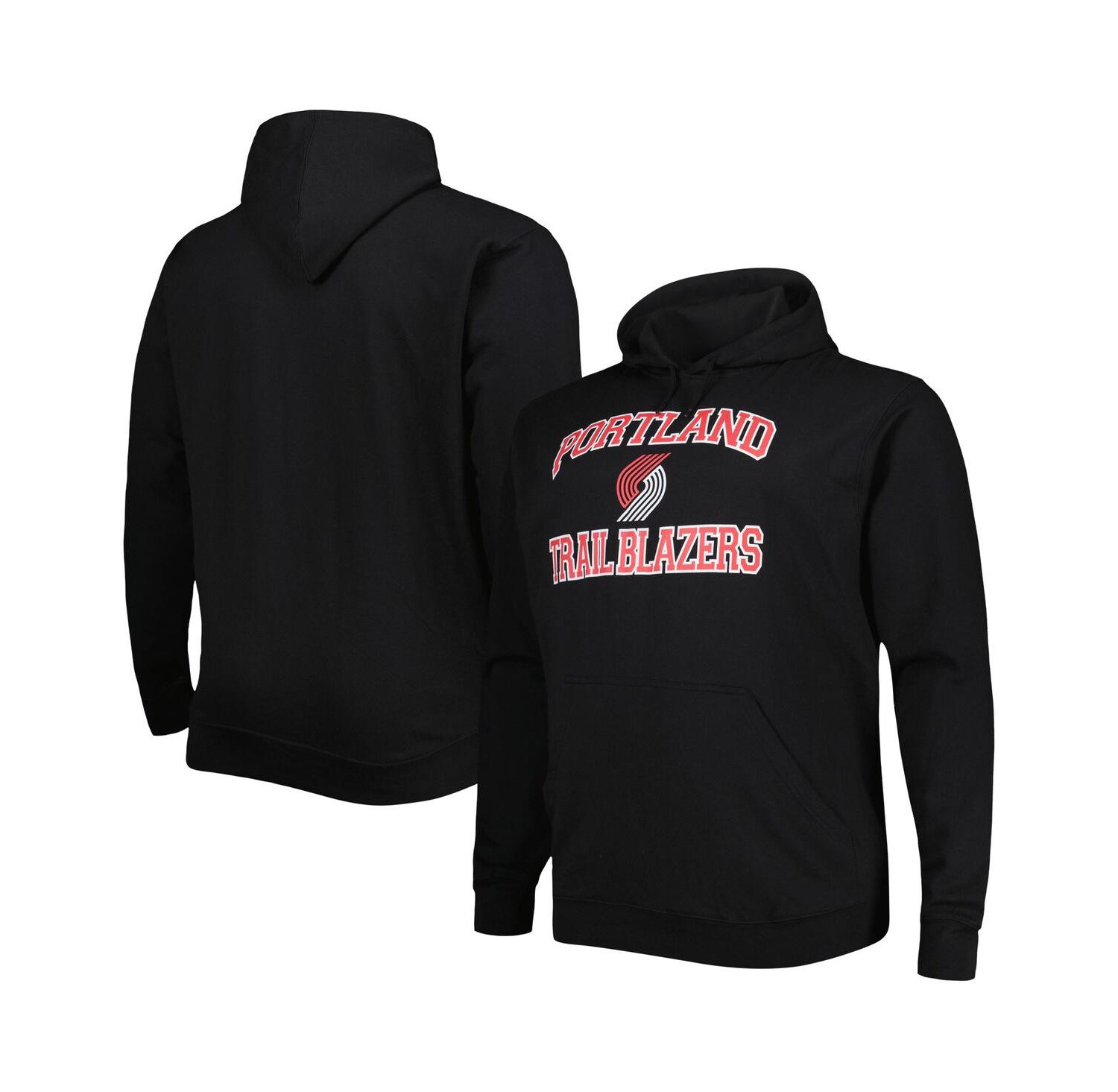 Men's Black Portland Trail Blazers Big and Tall Heart and Soul Pullover Hoodie
