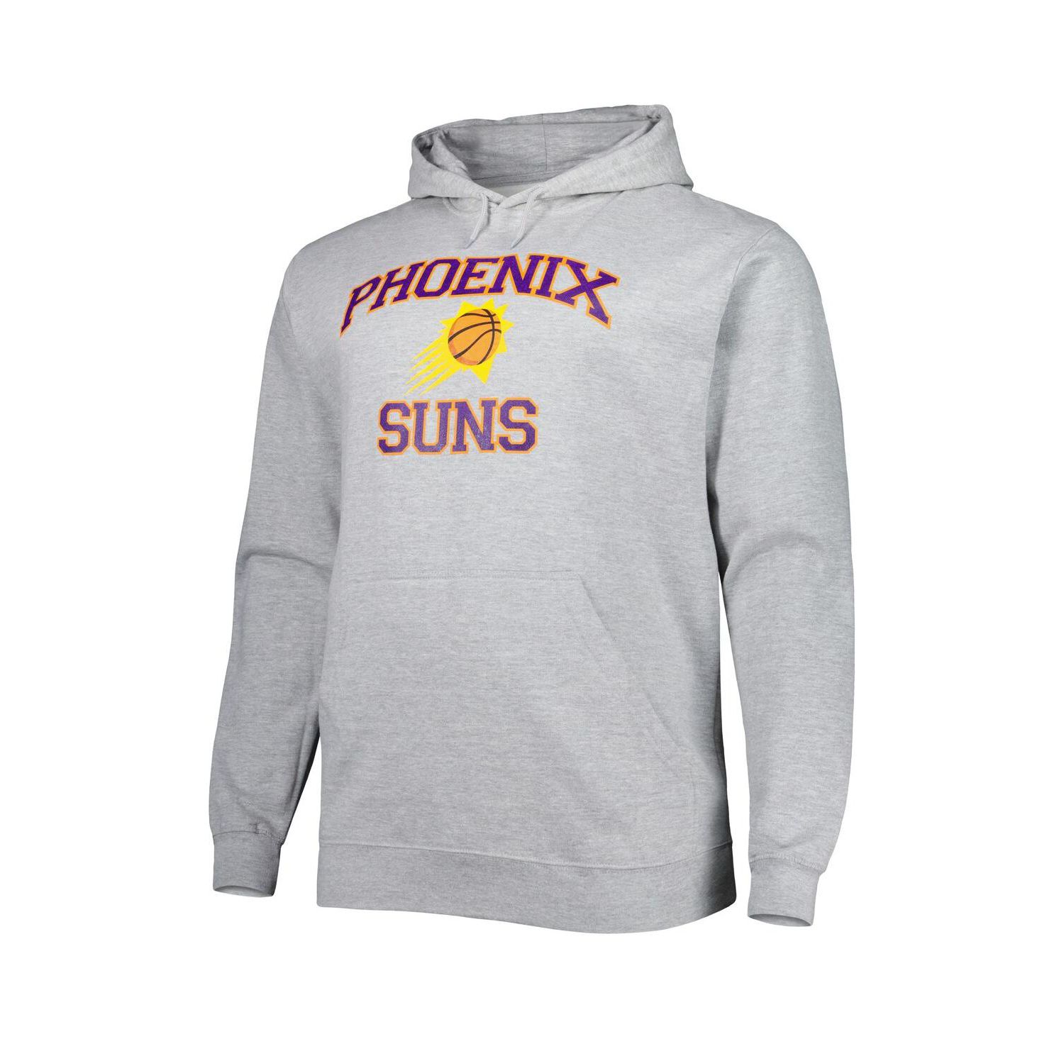 Men's Heathered Gray Phoenix Suns Big and Tall Heart and Soul Pullover Hoodie