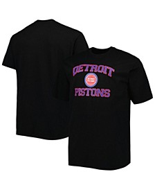 Men's Black Detroit Pistons Big and Tall Heart and Soul T-shirt