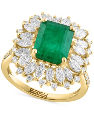 EFFY Collection - Emerald (2-7/8 ct. t.w.) & Diamond (1-5/8 ct. t.w.) Halo Ring in 14k Gold