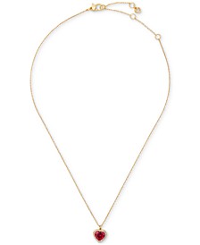 Gold-Tone Cubic Zirconia Heart Halo Pendant Necklace, 16" + 3" extender