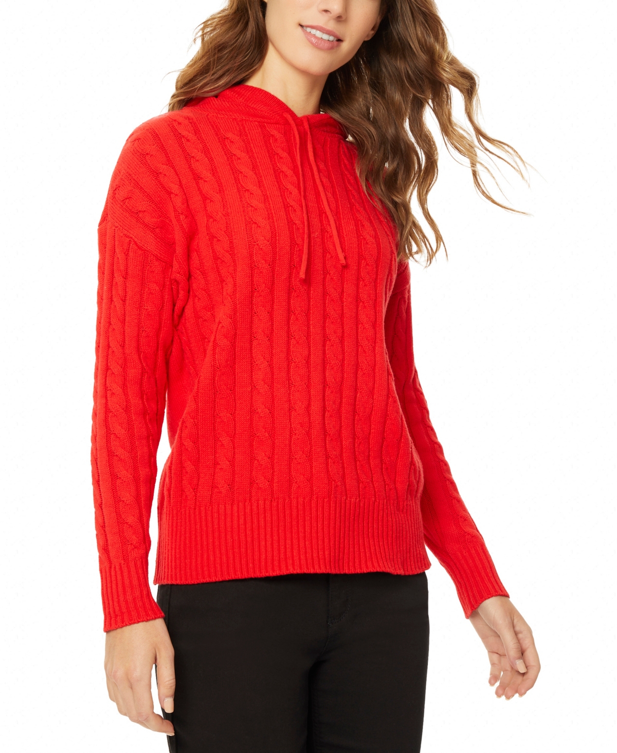 Jones New York Women's Ribbed Hoodie Sweater