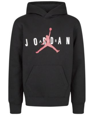 Jordan Boys Fleece Pullover Hoodie Small Black White Gym Red