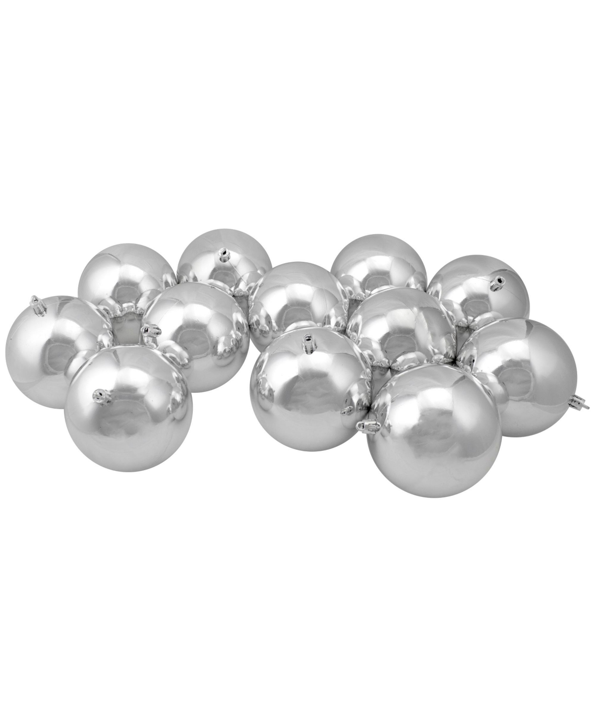 Northlight 12 Count Shatterproof Shiny Christmas Ball Ornaments 100mm Set, 4" In Silver-tone