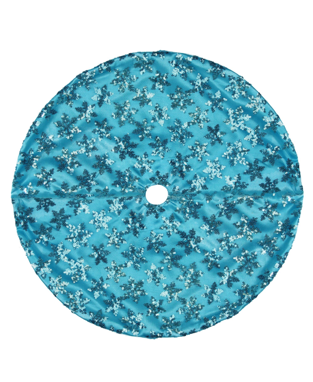 Northlight Sequin Snowflake Pattern Mini Christmas Tree Skirt, 20" In Blue