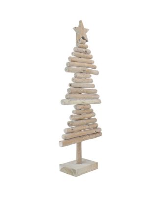 Rustic Wooden Christmas Tree With Star Table Top Decor, 25.5"
