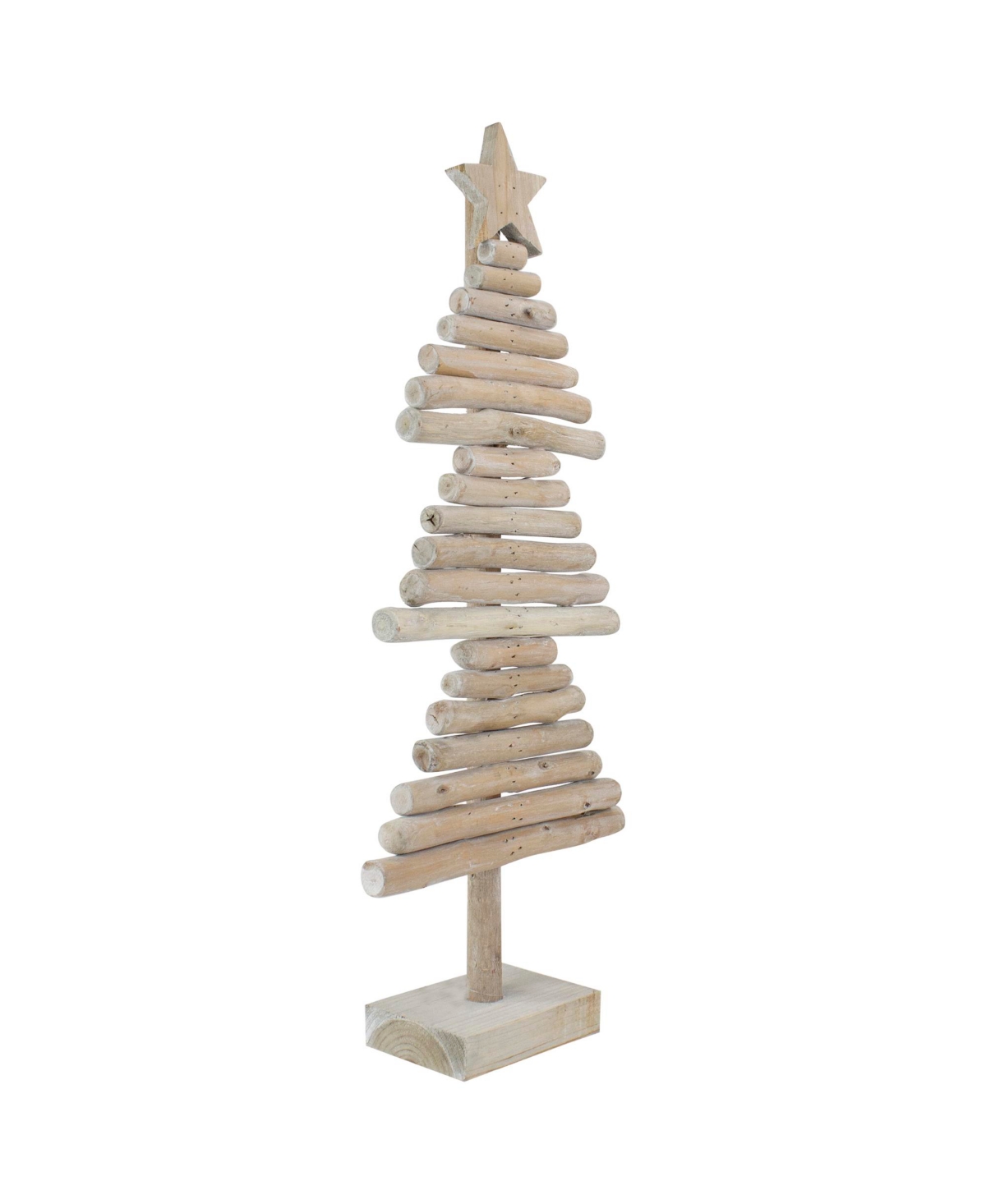 Northlight Rustic Wooden Christmas Tree With Star Table Top Decor,