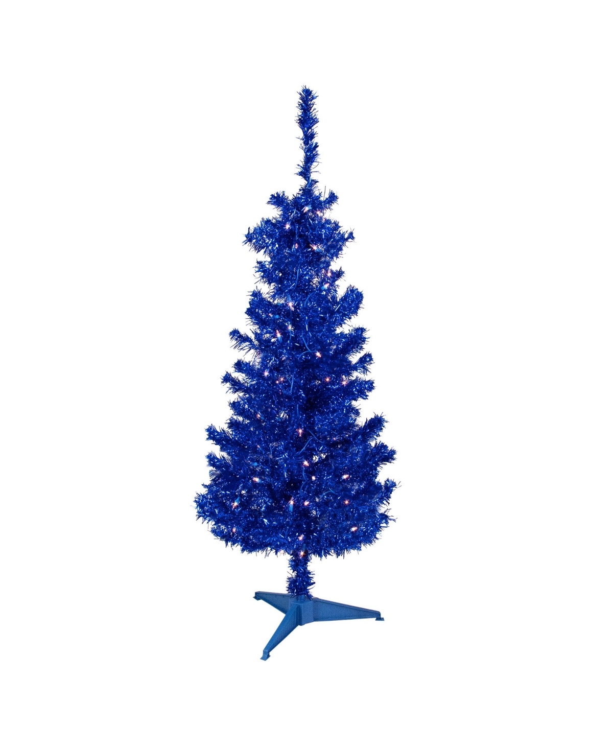 Northlight Pre- Lit Artificial Tinsel Christmas Tree With Clear Lights, 4' In Blue