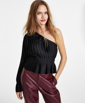 LEYDEN - Women's Pleated Asymmetric One-Shoulder Top