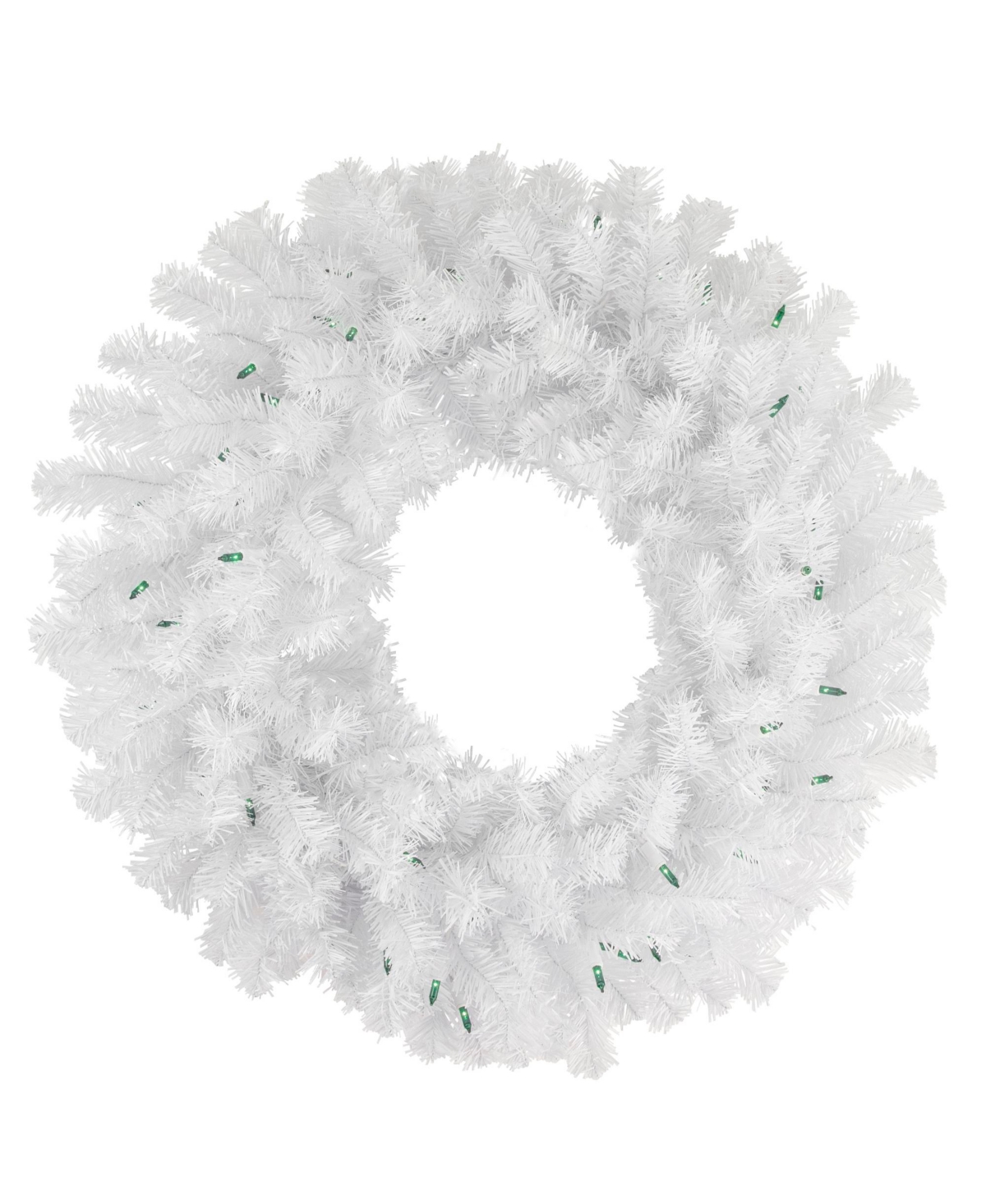 Pre- Lit Geneva Spruce Artificial Christmas Wreath Lights, 24" - White