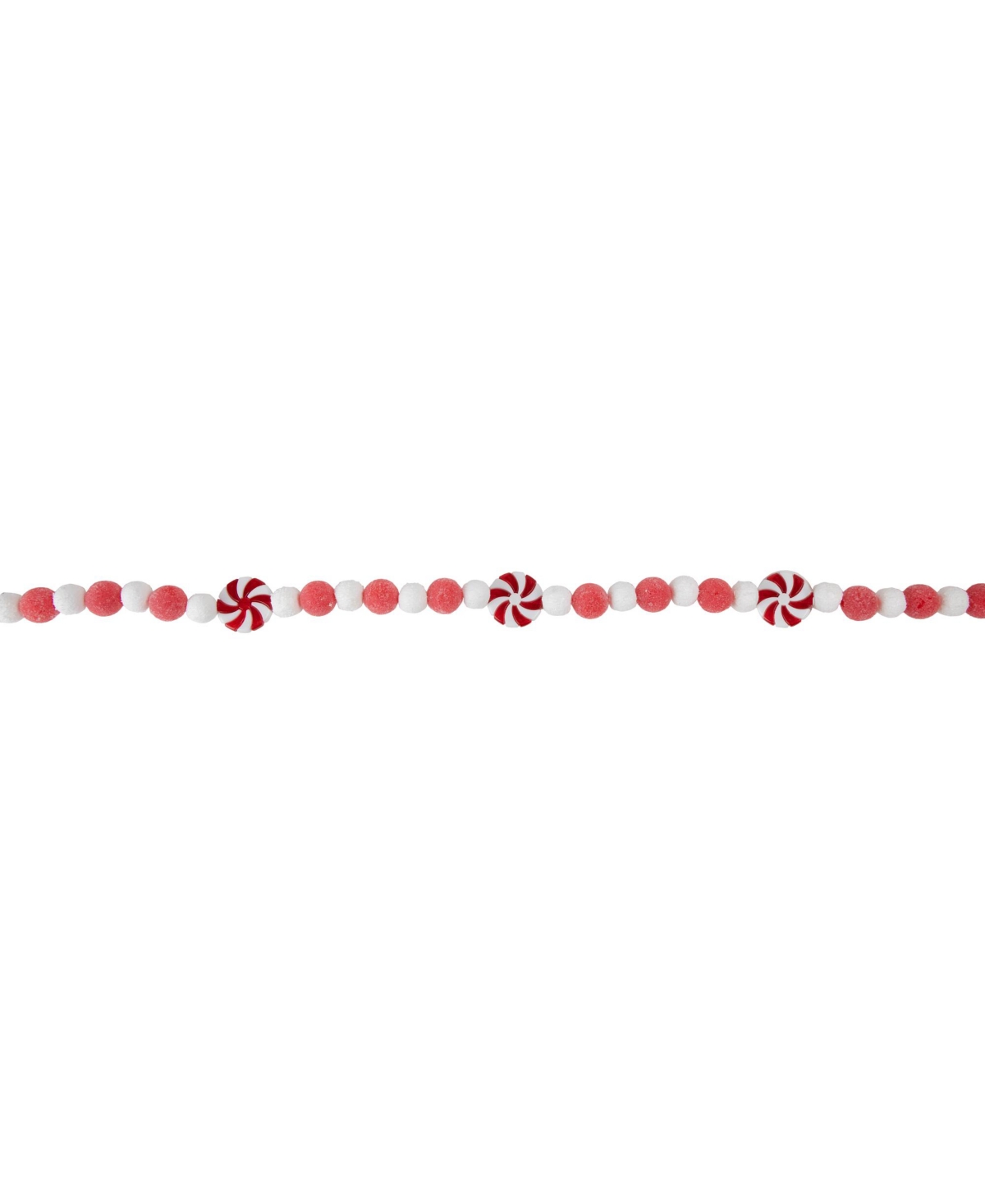 Northlight Unlit Peppermint Candy Beaded Christmas Garland, 4' In Red
