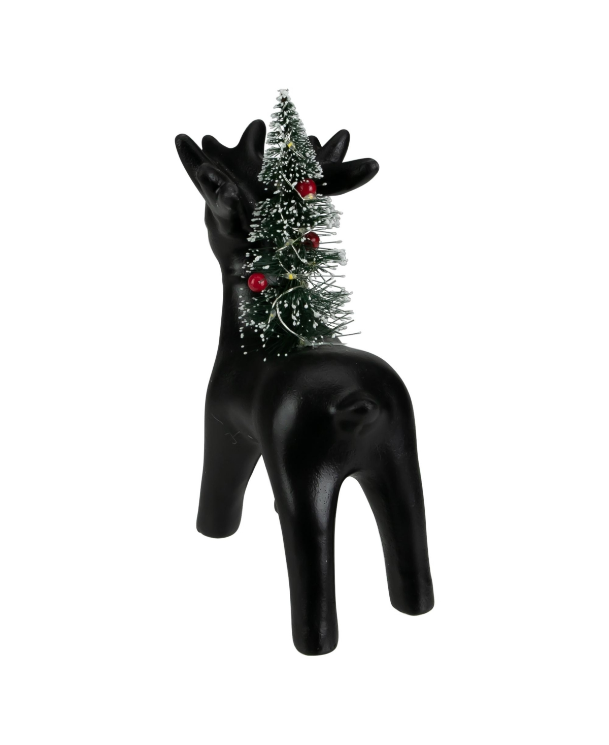 Northlight Led Lighted Ceramic Standing Reindeer With Christmas Tree Warm White Lights,