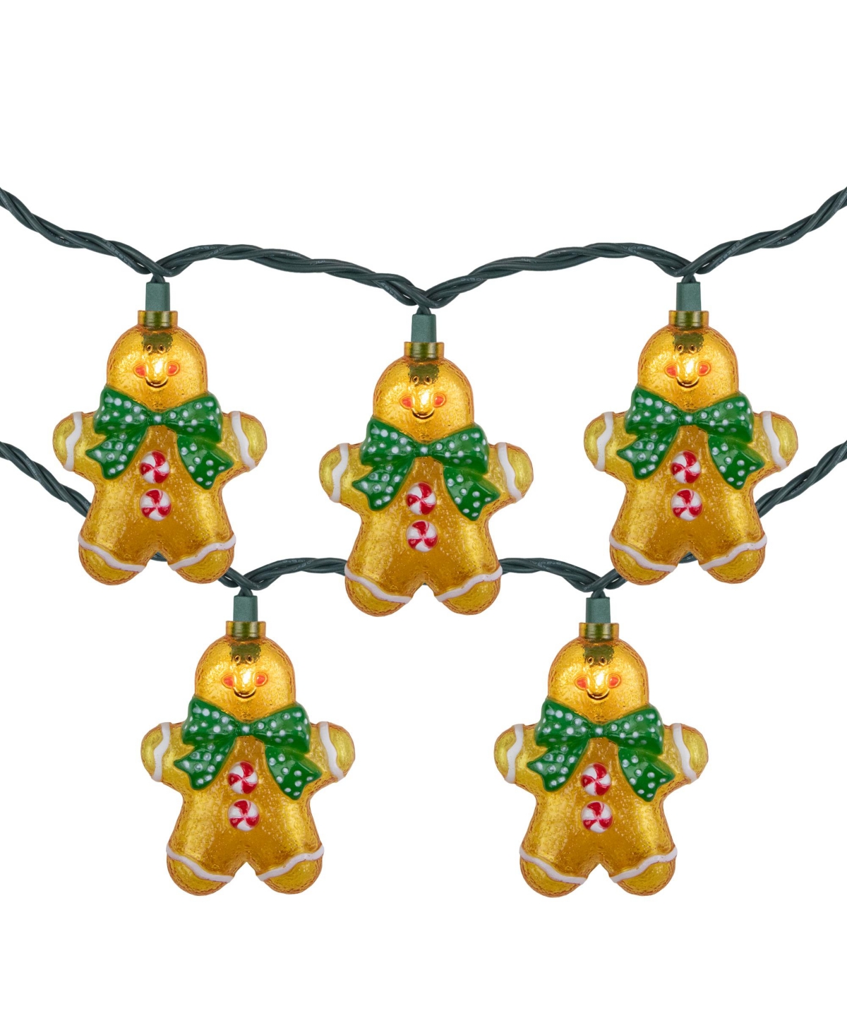 Northlight 10 Count Gingerbread Man Christmas Clear Lights With Wire In Orange