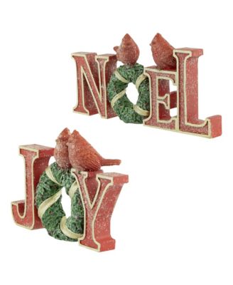 10" "Joy" and "Noel" Christmas Signs, Set of 2