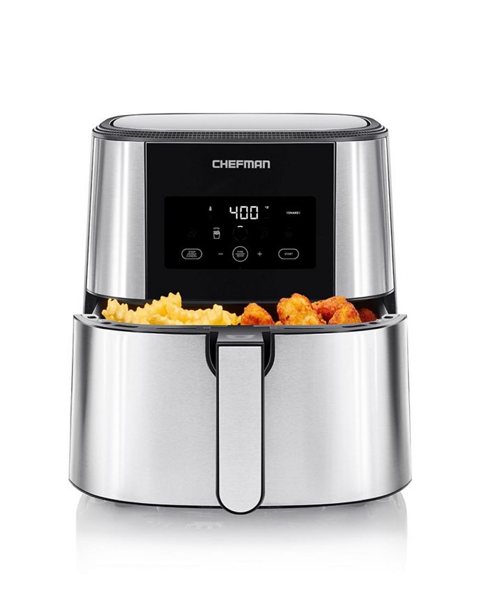 Chefman 8 Quart XL Digital Stainless Steel Air Fryer with Divider Macy's