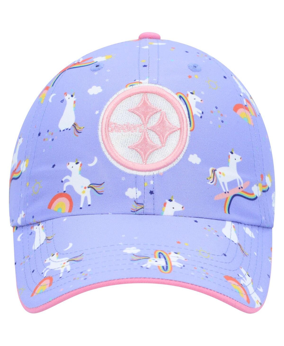 Girls Preschool '47Pittsburgh Steelers Unicorn Clean Up Adjustable Hat - Purple