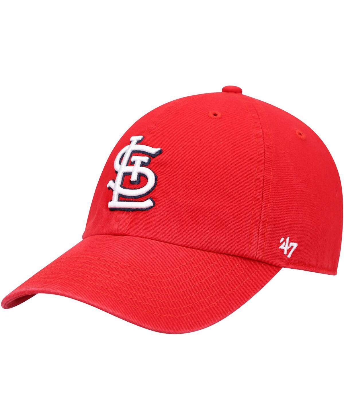 Shop 47 Brand Big Boys ' Red St. Louis Cardinals Team Logo Clean Up Adjustable Hat