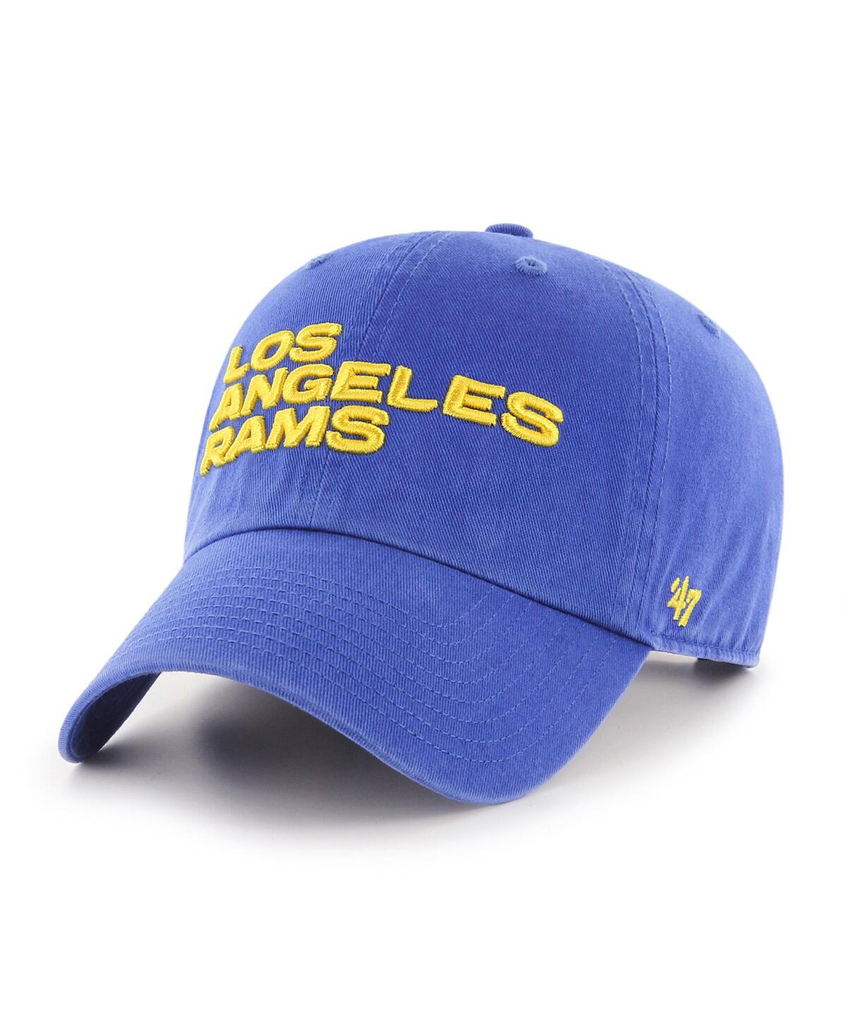 47 Brand Men's '47 Royal Los Angeles Rams Clean Up Team Script Adjustable Hat In Royal