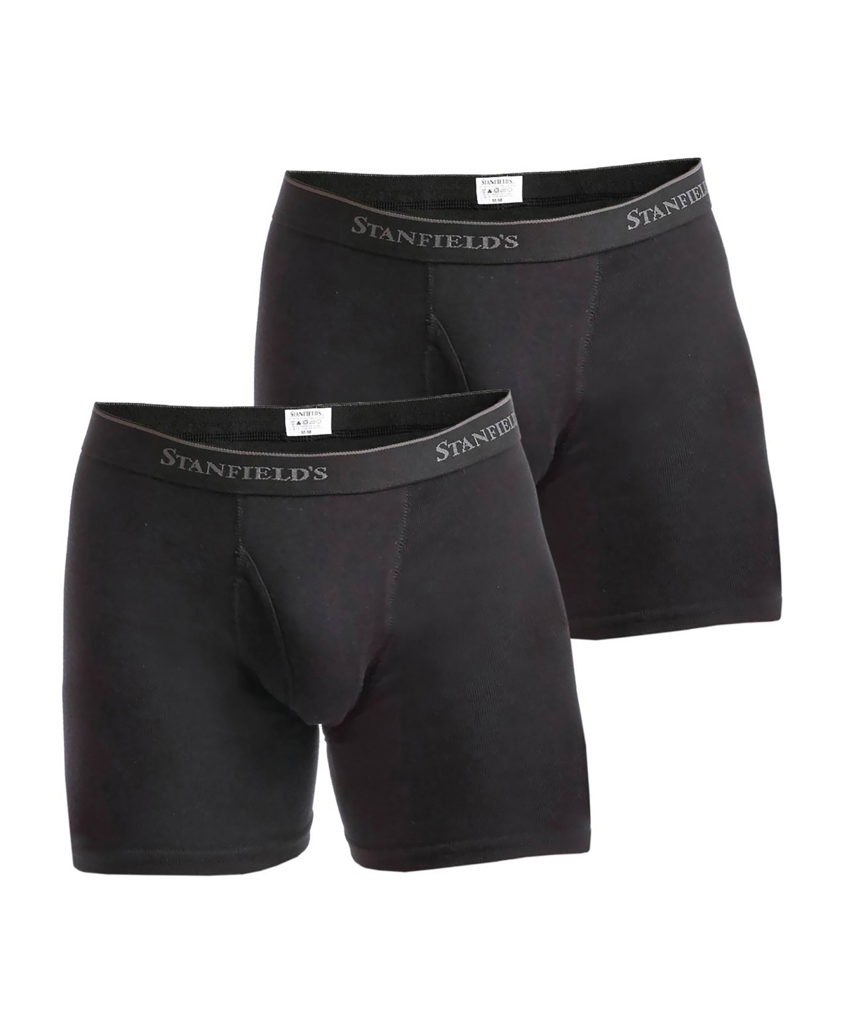 Stanfield's Men's Supreme Cotton Blend Boxer Briefs, Pack of 2 - Black