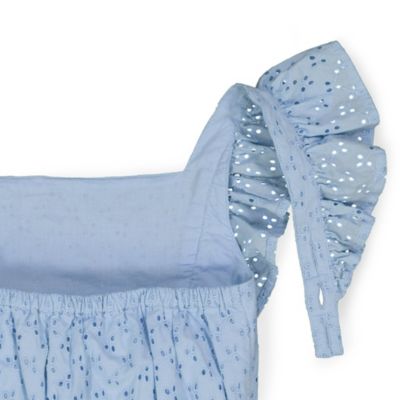 Baby Girls Wide Leg Short Ruffle Sleeve Jumpsuit