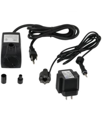 200 GPH Pump for Outdoor Fountains, Aquariums, or Bird Baths - White LED Light and Transformer - 12 Volts