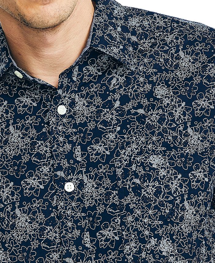 Nautica Men's Classic-Fit Stretch Floral Print Poplin Shirt - Macy's